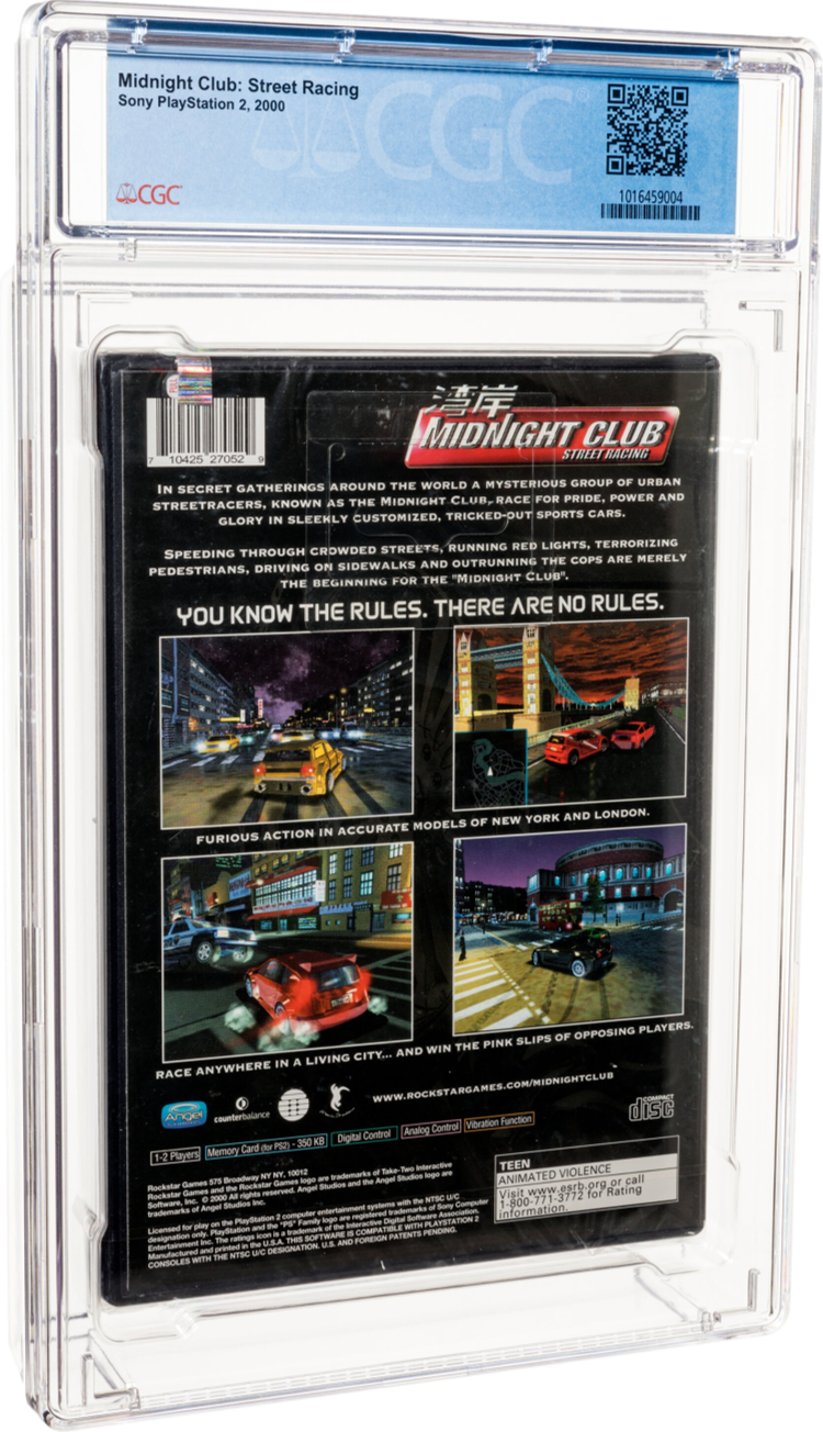 2000 MIDNIGHT CLUB STREET RACING SONY PLAYSTATION 2 PS2 CGC 9.8 A+ SEALED