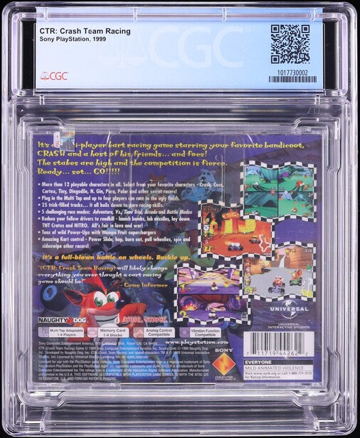 1999 CRASH TEAM RACING SONY PLAYSTATION 1 PS1 CGC 9.8 A+