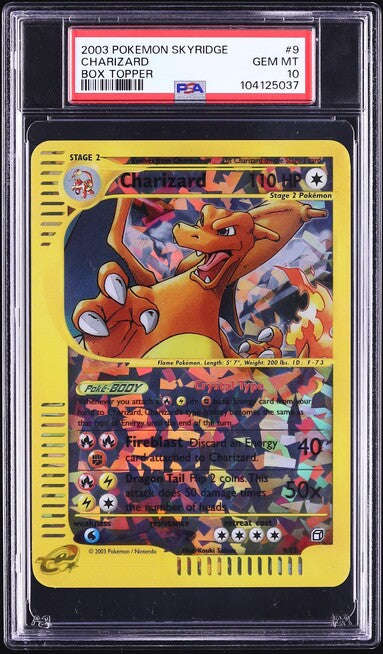 2003 POKEMON SKYRIDGE BOX TOPPER CHARIZARD #9 PSA 10 GEM MINT – lowpopping