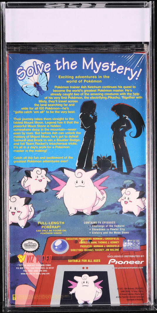 1998 POKEMON THE MYSTERY OF MOUNT MOON VHS IGS 8.5 CASE 9 SEAL SEALED