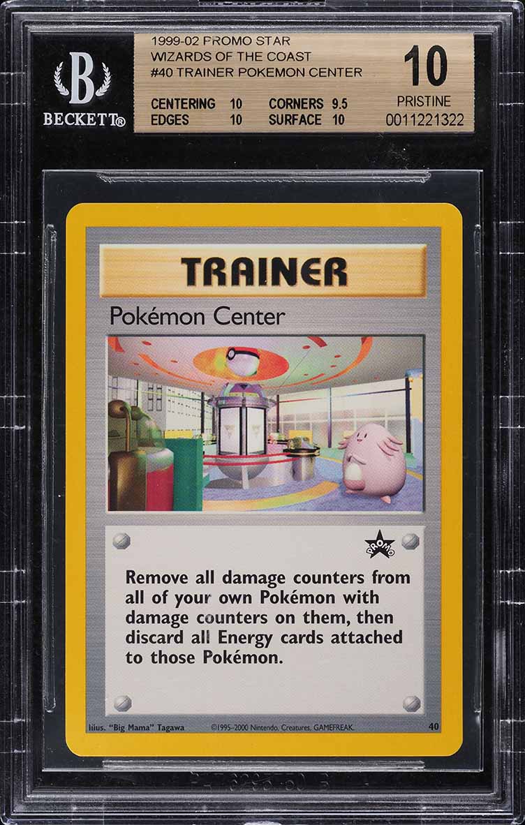 1999 pokemon promo cards 1999 POKEMON BLACK STAR PROMO POKEMON CENTER #40 BGS 10 PRISTINE – lowpopping