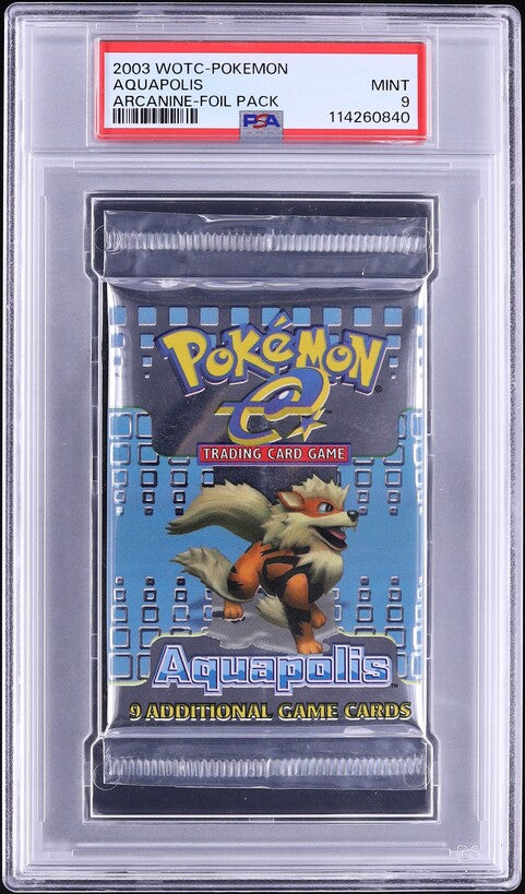 aquapolis pokemon booster pack 2003 POKEMON AQUAPOLIS ARCANINE BOOSTER PACK PSA 9 – lowpopping