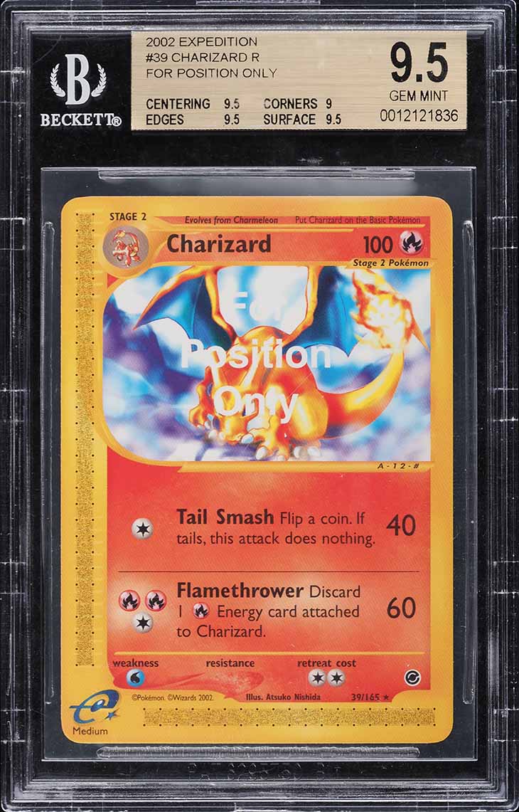 2002 POKEMON EXPEDITION FOR POSITION ONLY CHARIZARD #39 BGS 9.5 GEM MINT 2002 POKEMON EXPEDITION FOR POSITION ONLY CHARIZARD #39 BGS 9.5 GEM MINT