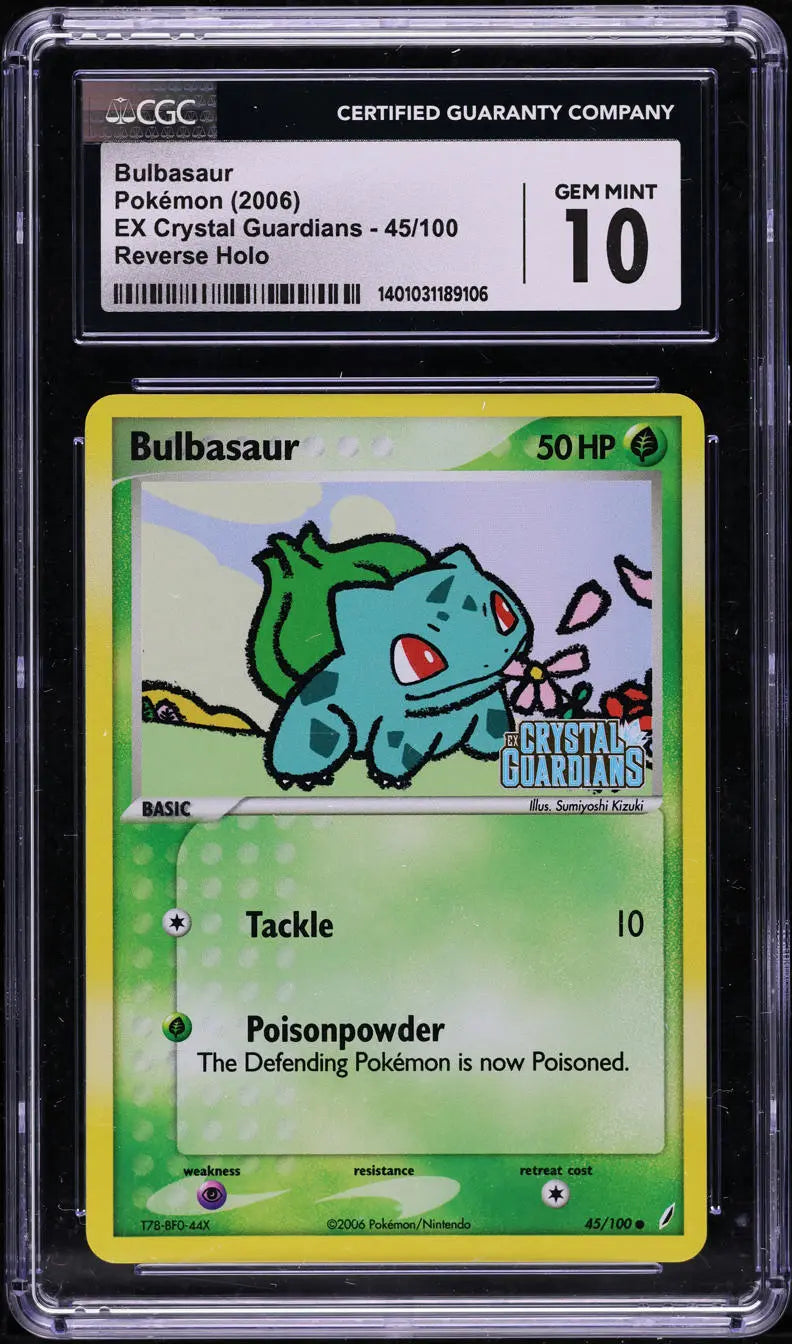 2006 POKEMON EX CRYSTAL GUARDIANS REVERSE HOLO BULBASAUR #45 CGC 10 GE –  lowpopping