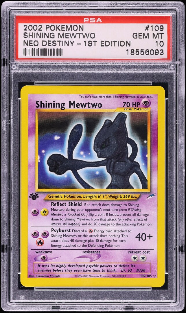 2002 POKEMON NEO DESTINY 1ST EDITION SHINING MEWTWO #109 PSA 10 GEM MI lowpopping 2002 POKEMON NEO DESTINY 1ST EDITION SHINING MEWTWO #109 PSA 10 GEM MI lowpopping