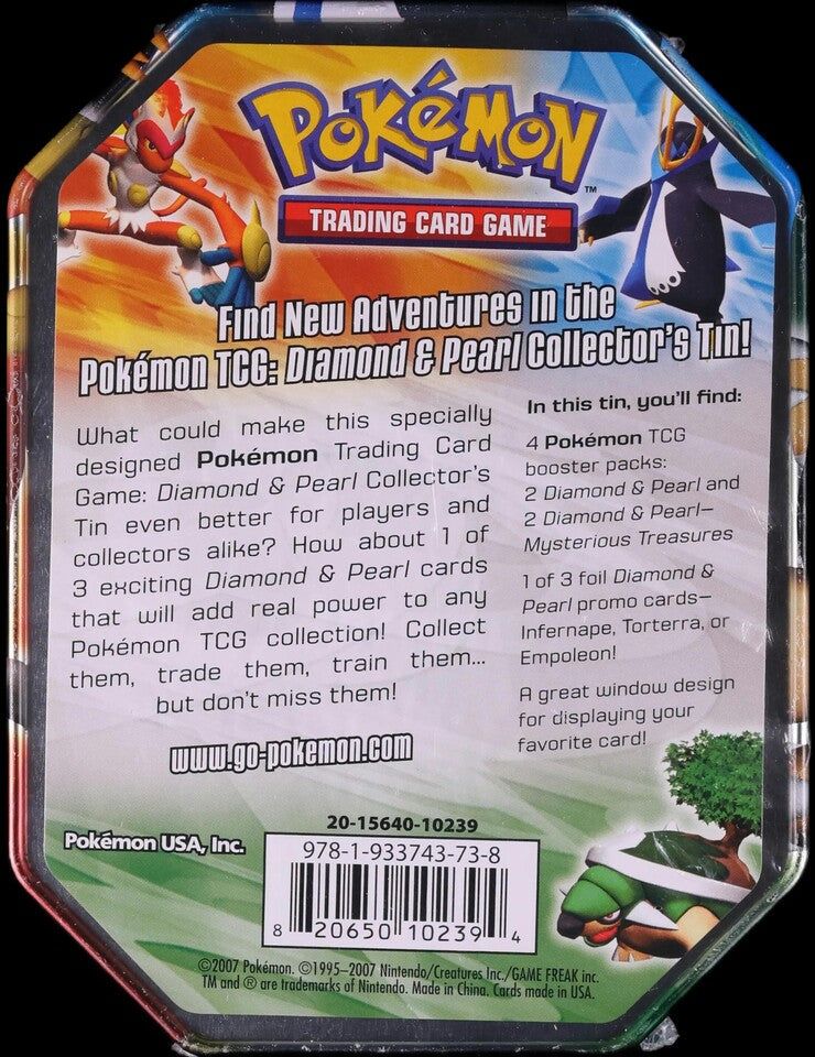 2007 POKEMON DIAMOND & PEARL DP INFERNAPE LV. X COLLECTOR'S TIN SEALED