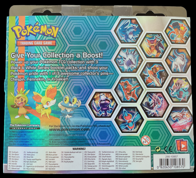 2012 POKEMON BLACK & WHITE BW TRIPLE BLISTER PACK + PIN SEALED
