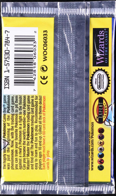 1999 POKEMON BASE SET BLASTOISE BOOSTER PACK SEALED