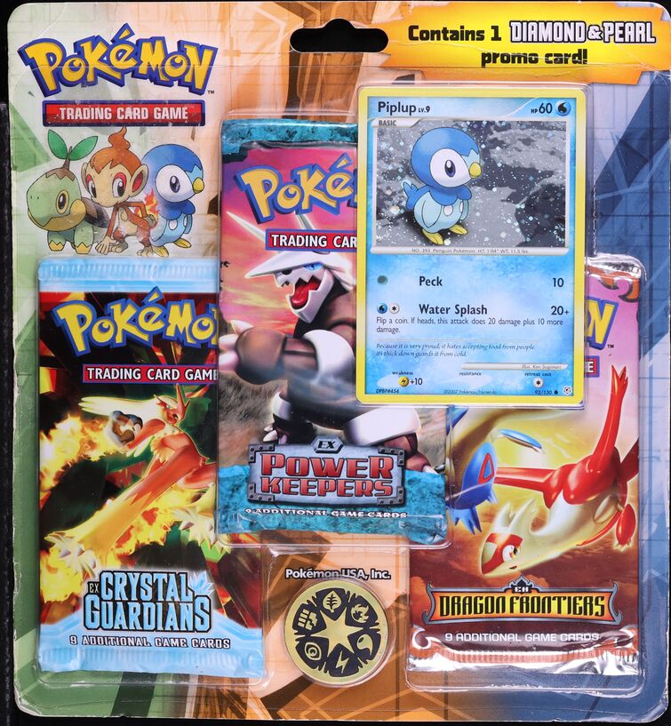 2007 POKEMON DIAMOND & PEARL DP PIPLUP TRIPLE BLISTER PACK SEALED