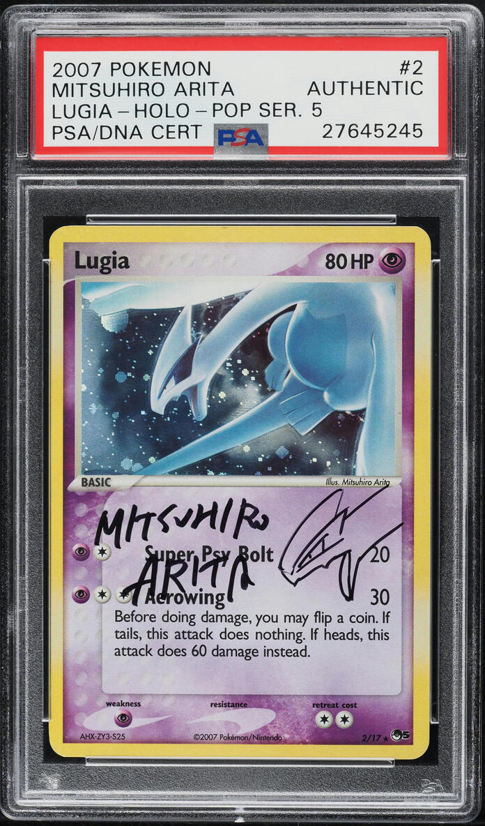 2007 POKEMON POP SERIES 5 HOLO LUGIA #2 ARITA AUTO PSA AUTHENTIC lowpopping 2007 POKEMON POP SERIES 5 HOLO LUGIA #2 ARITA AUTO PSA AUTHENTIC lowpopping