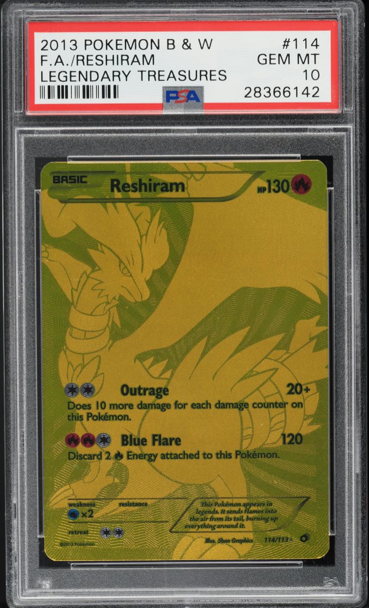 2013 POKEMON BLACK & WHITE LEGENDARY TREASURES FULL ART RESHIRAM #114 lowpopping 2013 POKEMON BLACK & WHITE LEGENDARY TREASURES FULL ART RESHIRAM #114 lowpopping
