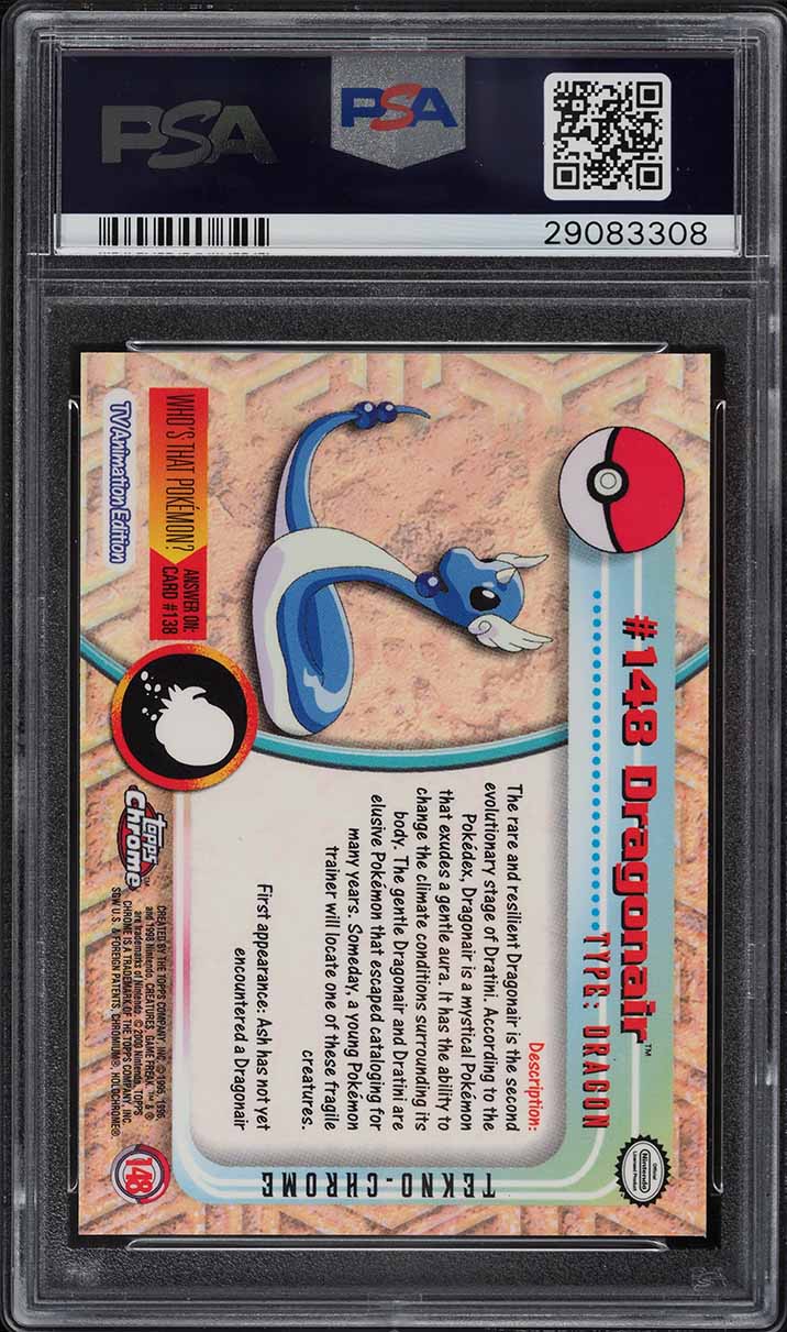 2000 TOPPS CHROME POKEMON SERIES 2 TEKNO DRAGONAIR #148 PSA 10 GEM MINT