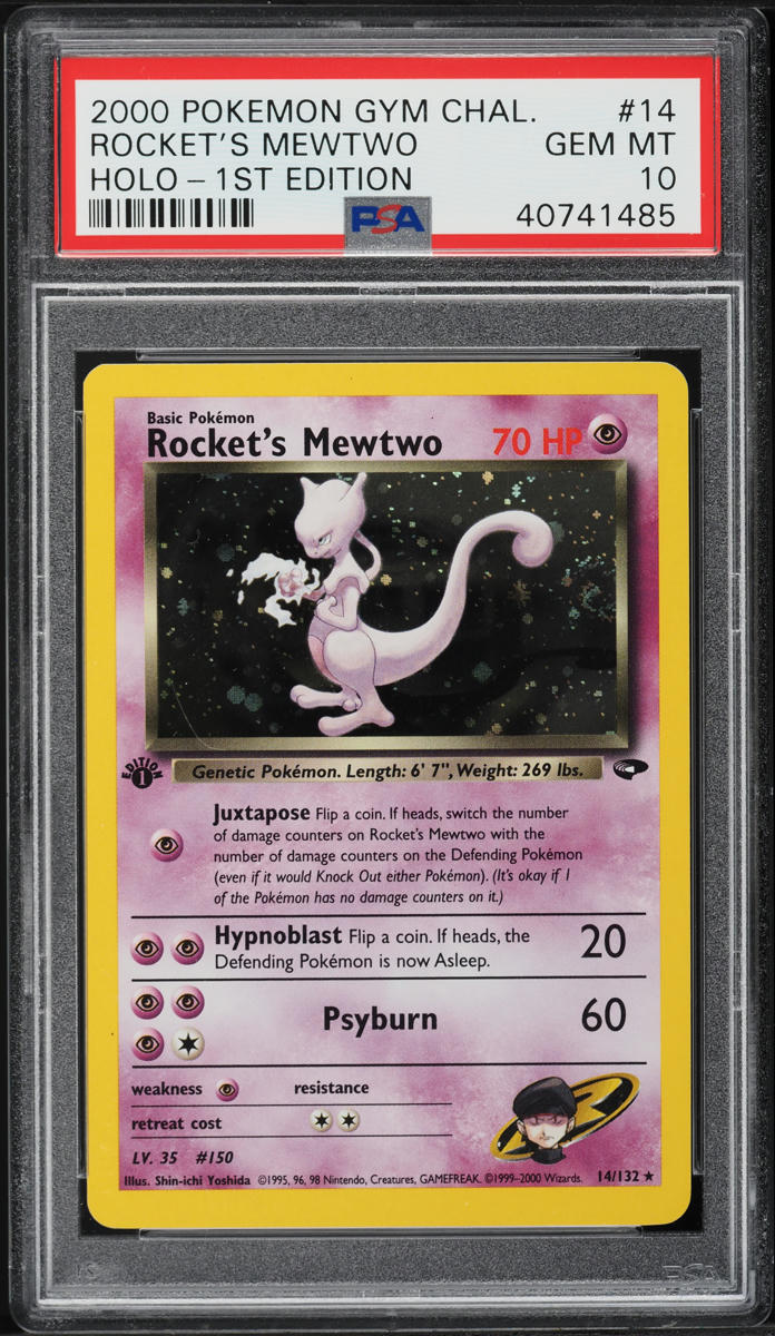 mewtwo first edition pokemon card 2000 POKEMON GYM CHALLENGE 1ST EDITION HOLO ROCKET'S MEWTWO #14 PSA 10 –  lowpopping