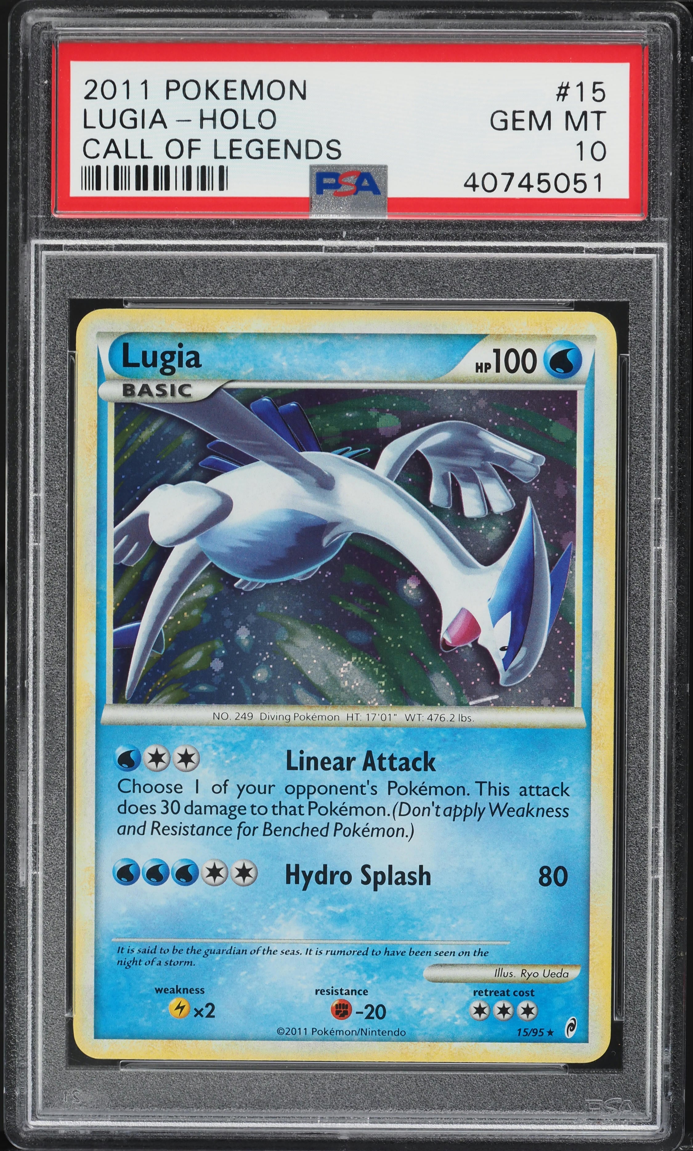 2011 POKEMON CALL OF LEGENDS HOLO LUGIA #15 PSA 10 GEM MINT 2011 POKEMON CALL OF LEGENDS HOLO LUGIA #15 PSA 10 GEM MINT