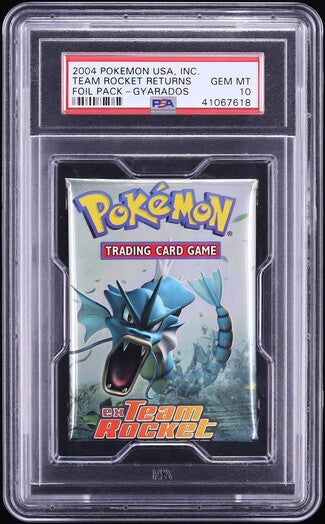 2004 POKEMON EX TEAM ROCKET RETURNS GYARADOS BOOSTER PACK PSA 10 2004 POKEMON EX TEAM ROCKET RETURNS GYARADOS BOOSTER PACK PSA 10