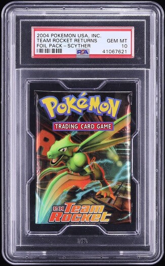 2004 POKEMON EX TEAM ROCKET RETURNS SCYTHER BOOSTER PACK PSA 10 lowpopping 2004 POKEMON EX TEAM ROCKET RETURNS SCYTHER BOOSTER PACK PSA 10 lowpopping