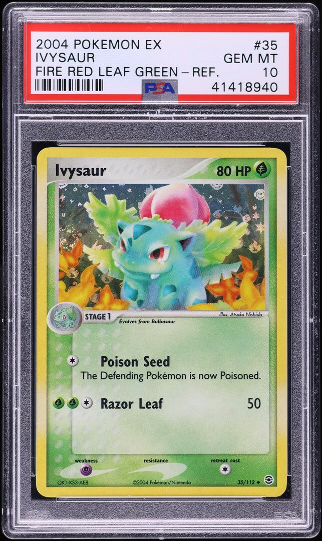 ivysaur pokemon cards 2004 POKEMON EX FIRE RED & LEAF GREEN REVERSE HOLO IVYSAUR #35 PSA 10 – lowpopping