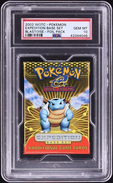 2002 POKEMON EXPEDITION BASE SET BLASTOISE BOOSTER PACK PSA 10 lowpopping 2002 POKEMON EXPEDITION BASE SET BLASTOISE BOOSTER PACK PSA 10 lowpopping