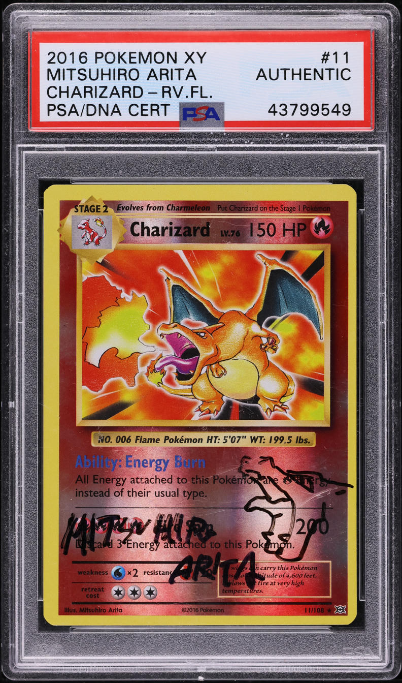 2016 POKEMON XY REVERSE HOLO CHARIZARD #11 ARITA AUTO PSA AUTHENTIC –  lowpopping