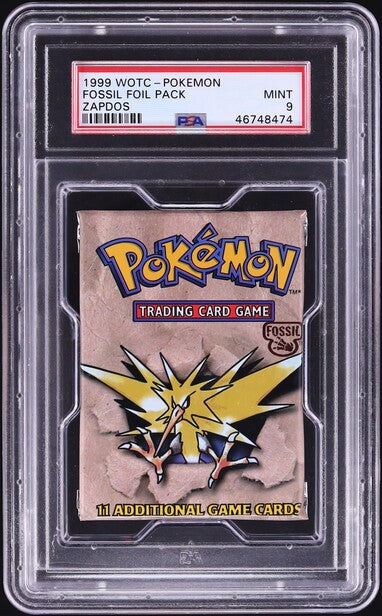 1999 POKEMON FOSSIL ZAPDOS BOOSTER PACK PSA 9 1999 POKEMON FOSSIL ZAPDOS BOOSTER PACK PSA 9