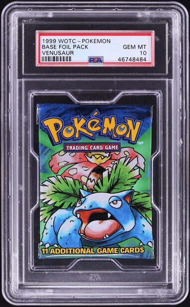 1999 POKEMON BASE SET VENUSAUR BOOSTER PACK PSA 10 lowpopping 1999 POKEMON BASE SET VENUSAUR BOOSTER PACK PSA 10 lowpopping