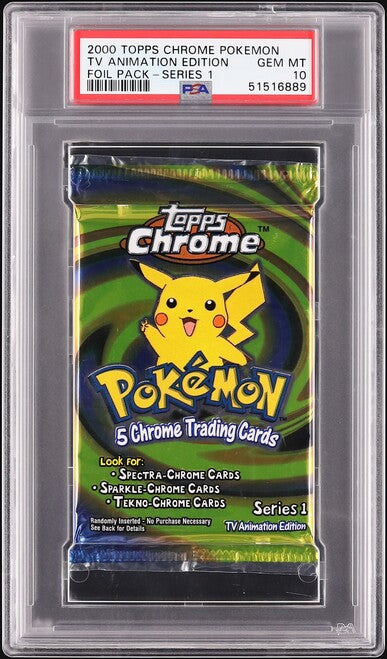 2000 TOPPS CHROME POKEMON TV ANIMATION EDITION SERIES 1 BOOSTER PACK PSA 10 2000 TOPPS CHROME POKEMON TV ANIMATION EDITION SERIES 1 BOOSTER PACK PSA 10