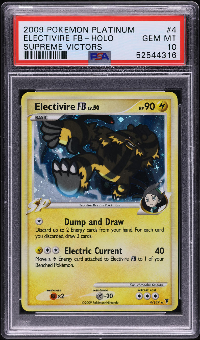 911 pokemon card 2009 POKEMON PLATINUM SUPREME VICTORS HOLO ELECTIVIRE FB #4 PSA 10 –  lowpopping