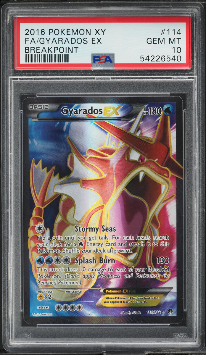 2016 POKEMON XY BREAKPOINT FULL ART SHINY GYARADOS EX #114 PSA 10 GEM –  lowpopping