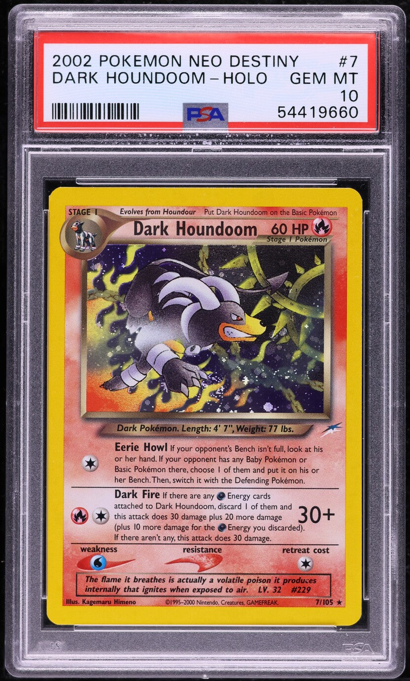 2002 POKEMON NEO DESTINY HOLO DARK HOUNDOOM #7 PSA 10 GEM MINT – lowpopping