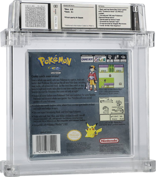 2000 POKEMON SILVER NINTENDO GAME BOY COLOR GBC WATA 8.5 A+ SEALED