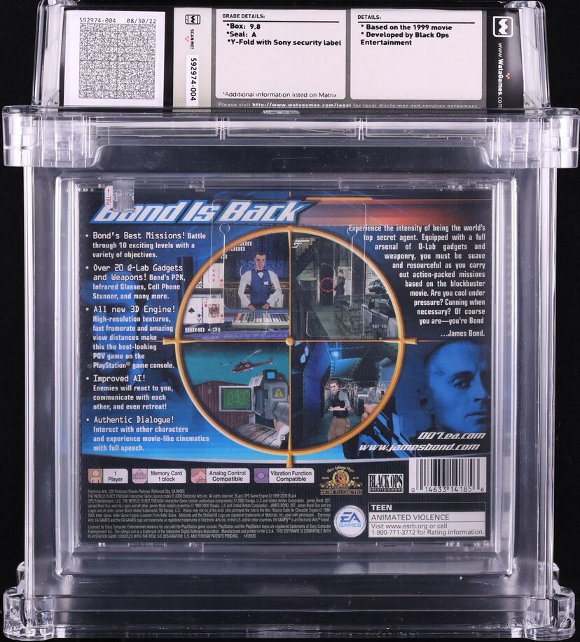 2000 007 THE WORLD IS NOT ENOUGH SONY PLAYSTATION 1 PS1 WATA 9.8 A SEALED