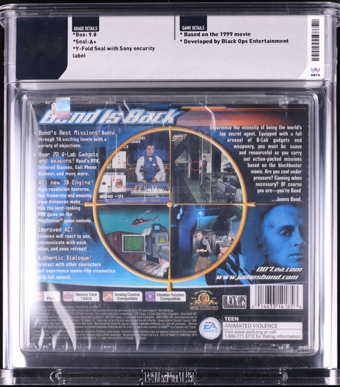 2000 007 THE WORLD IS NOT ENOUGH SONY PLAYSTATION 1 PS1 WATA 9.8 A+ SEALED