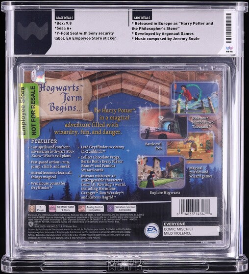 2001 HARRY POTTER AND THE SORCERER'S STONE SONY PLAYSTATION 1 PS1 WATA 9.8 A+ SEALED