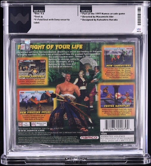 1998 TEKKEN 3 SONY PLAYSTATION 1 PS1 WATA 9.6 A SEALED