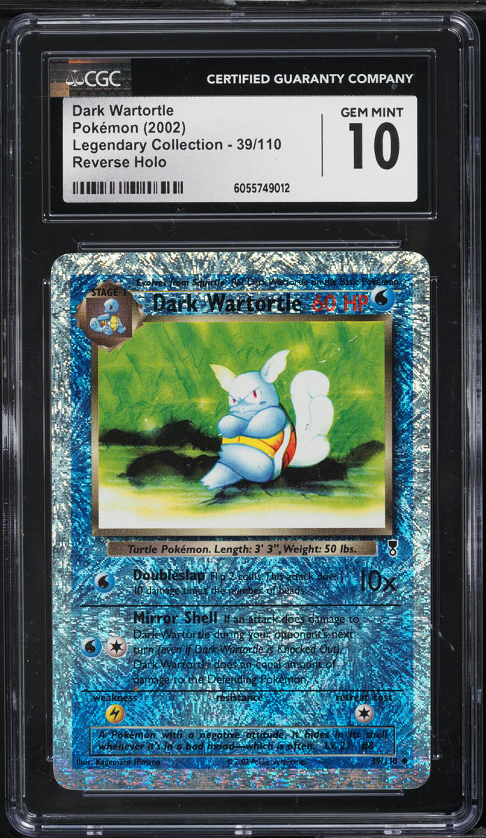 2002 POKEMON LEGENDARY COLLECTION REVERSE HOLO DARK WARTORTLE #39