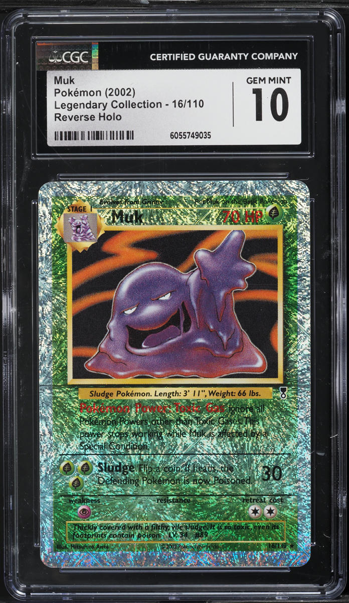2002 POKEMON LEGENDARY COLLECTION REVERSE HOLO MUK #16 CGC 10 GEM