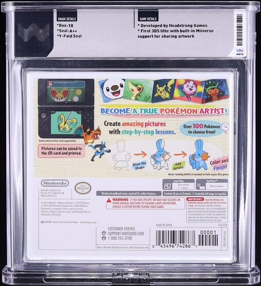 2014 POKEMON ART ACADEMY NINTENDO 3DS WATA 10 A++ SEALED