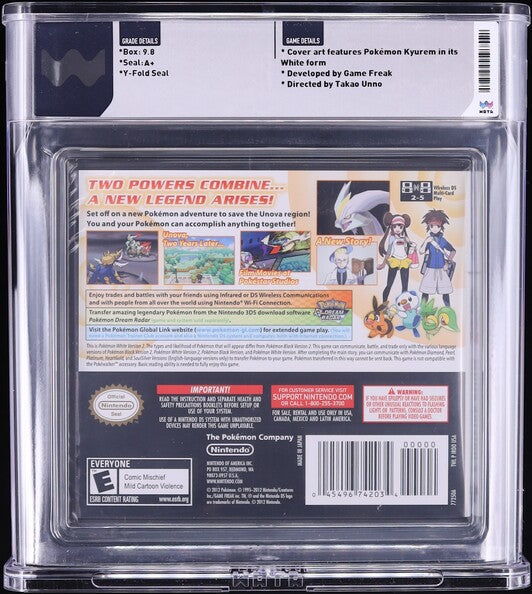 2012 POKEMON WHITE VERSION 2 NINTENDO DS WATA 9.8 A+ SEALED