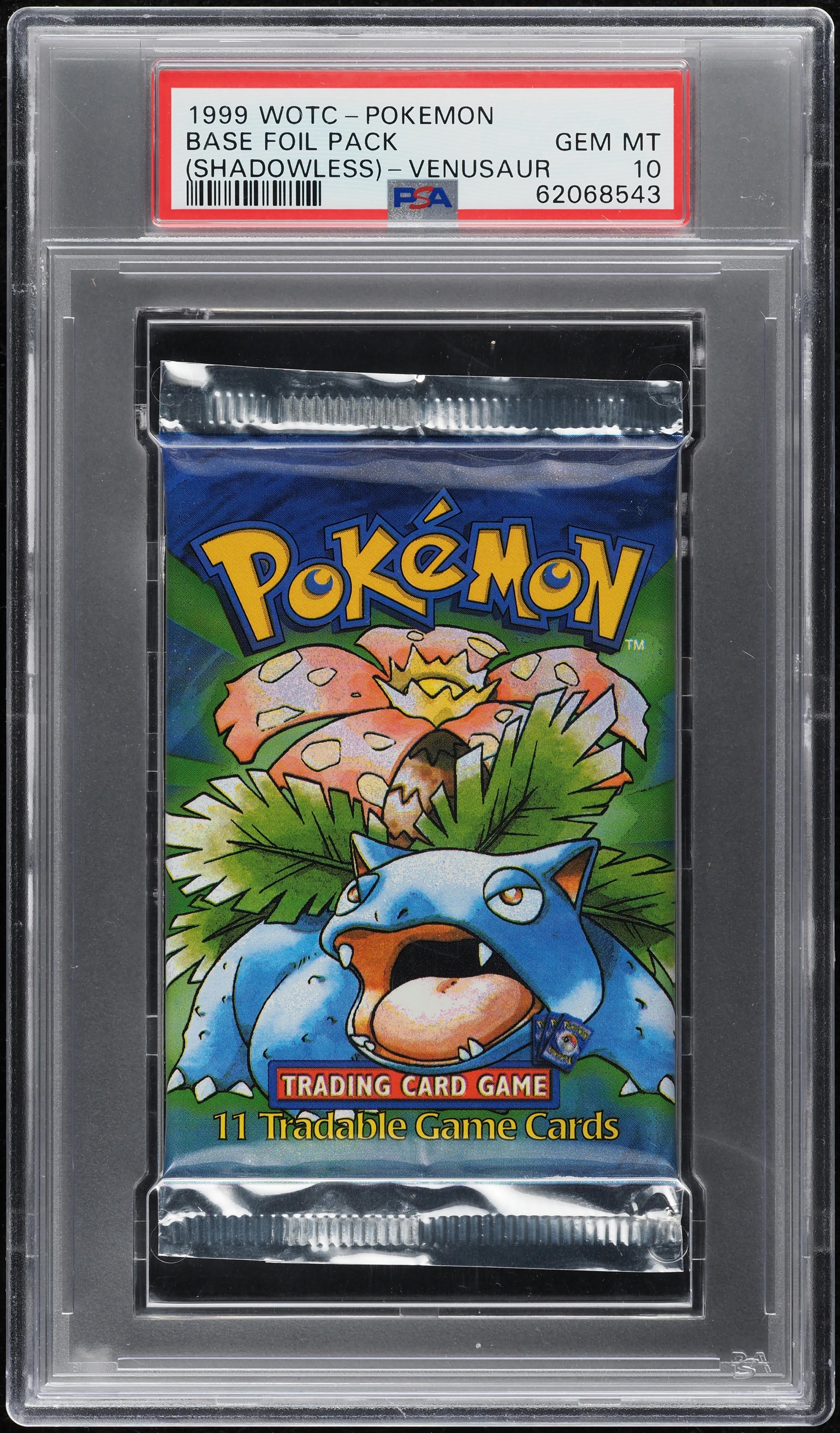 1999 POKEMON BASE SET SHADOWLESS BOOSTER PACK VENUSAUR ART PSA 10 GEM – lowpopping
