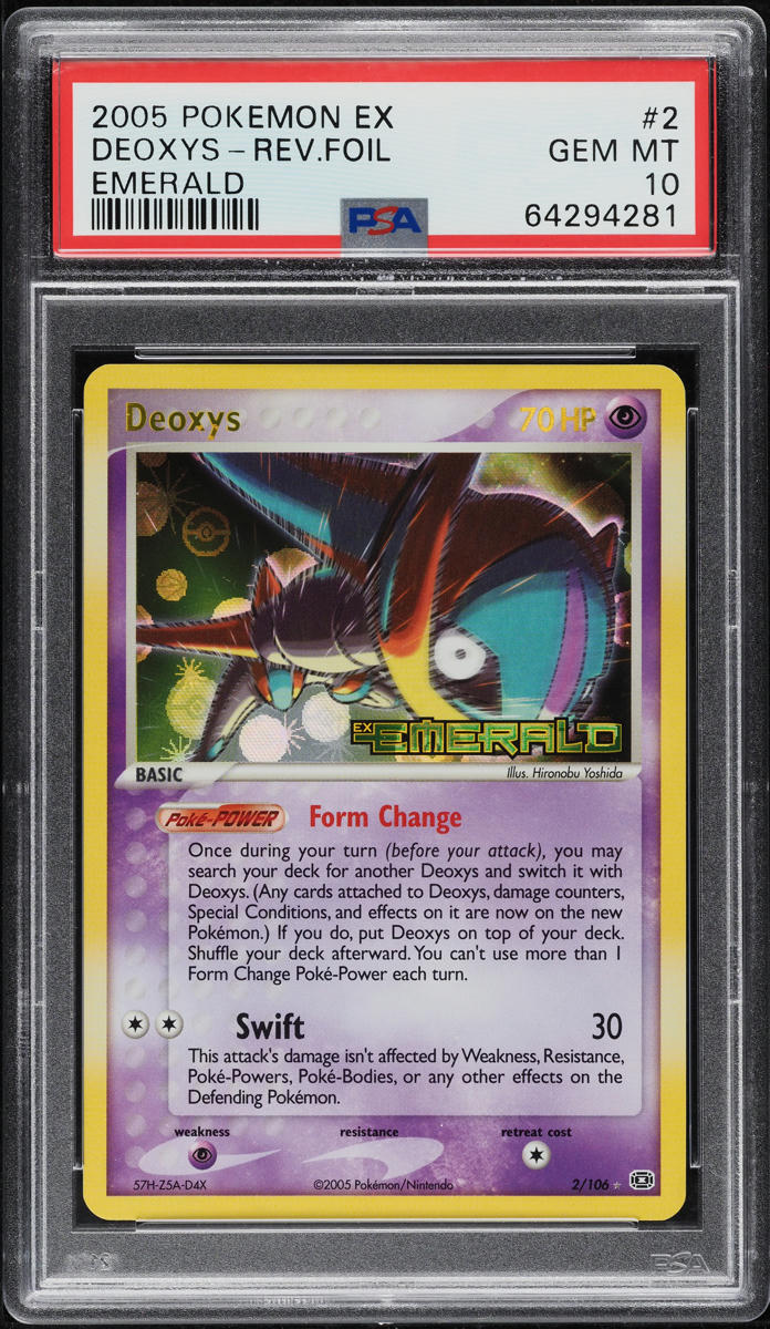 2005 POKEMON EX EMERALD REVERSE HOLO DEOXYS #2 PSA 10 *POP 8* lowpopping 2005 POKEMON EX EMERALD REVERSE HOLO DEOXYS #2 PSA 10 *POP 8* lowpopping