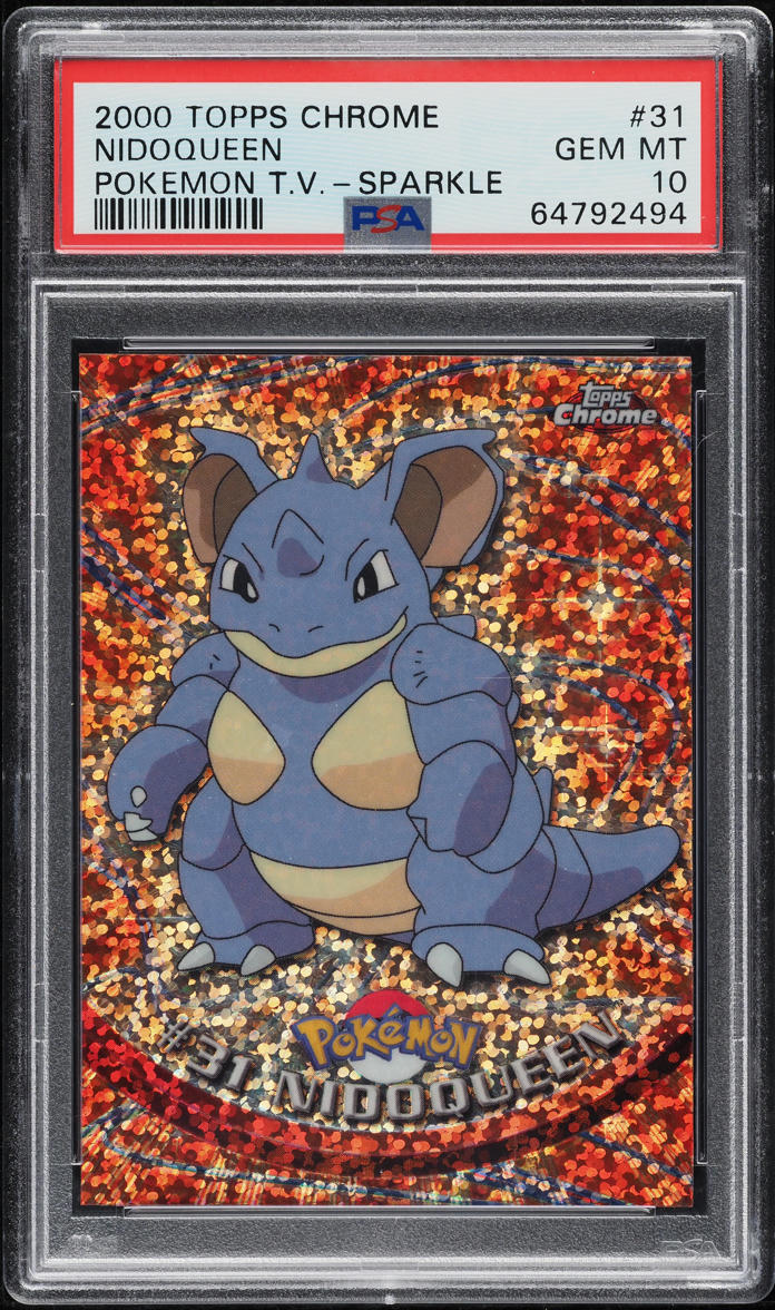2000 TOPPS CHROME POKEMON SERIES 1 SPARKLE NIDOQUEEN #31 PSA 10 GEM MI lowpopping 2000 TOPPS CHROME POKEMON SERIES 1 SPARKLE NIDOQUEEN #31 PSA 10 GEM MI lowpopping