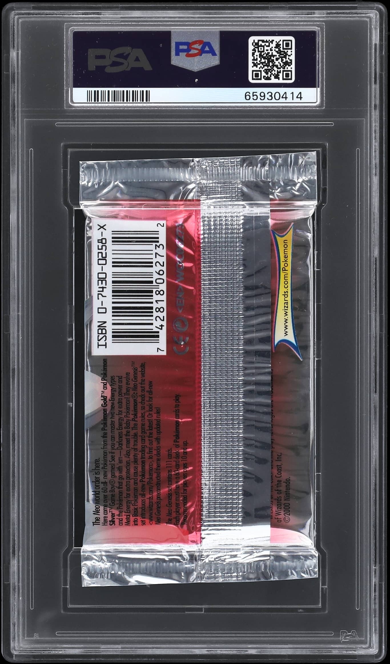 2000 POKEMON NEO GENESIS 1ST EDITION FERALIGATR BOOSTER PACK PSA 10