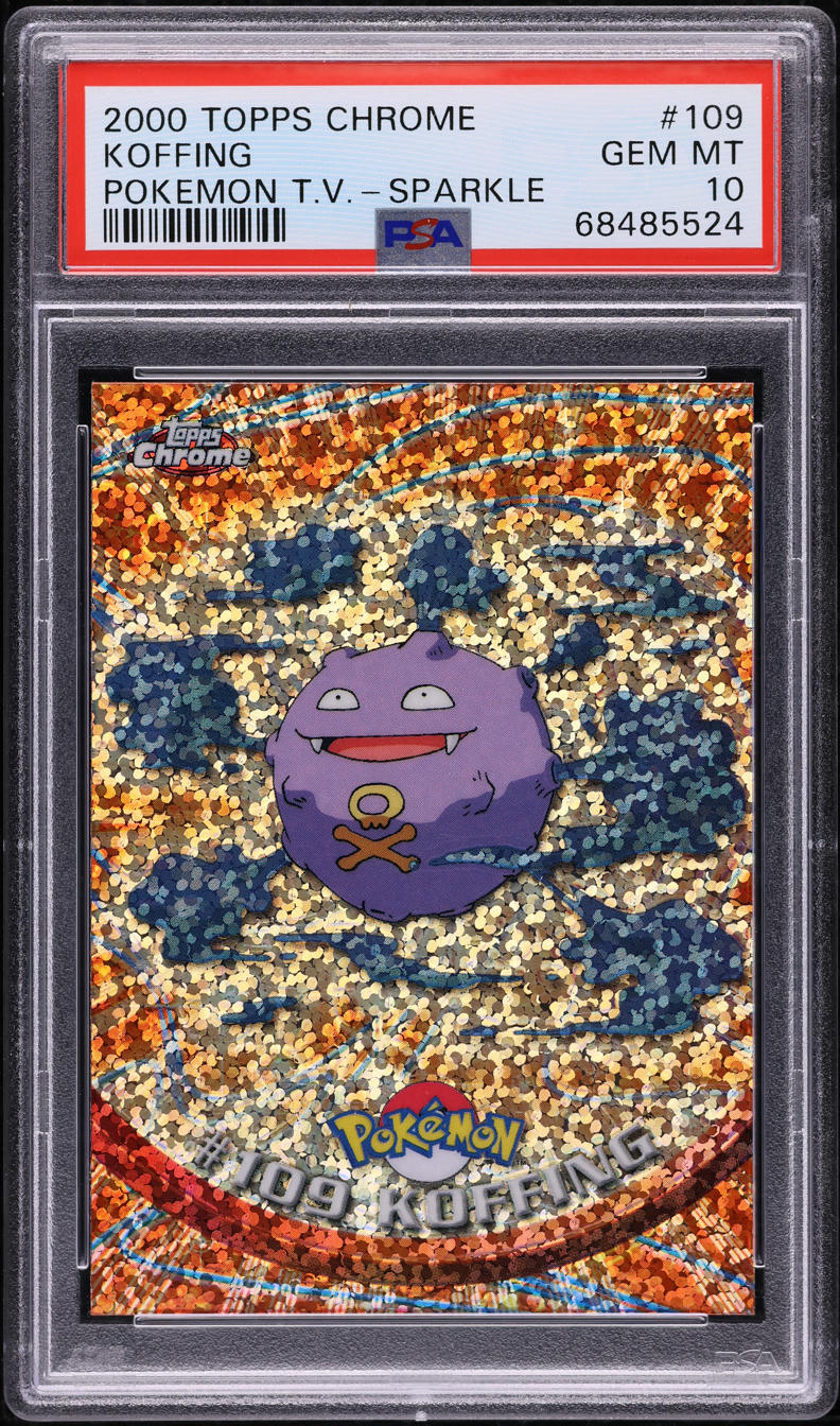 2000 TOPPS CHROME POKEMON SERIES 2 SPARKLE KOFFING #109 PSA 10 GEM MINT 2000 TOPPS CHROME POKEMON SERIES 2 SPARKLE KOFFING #109 PSA 10 GEM MINT