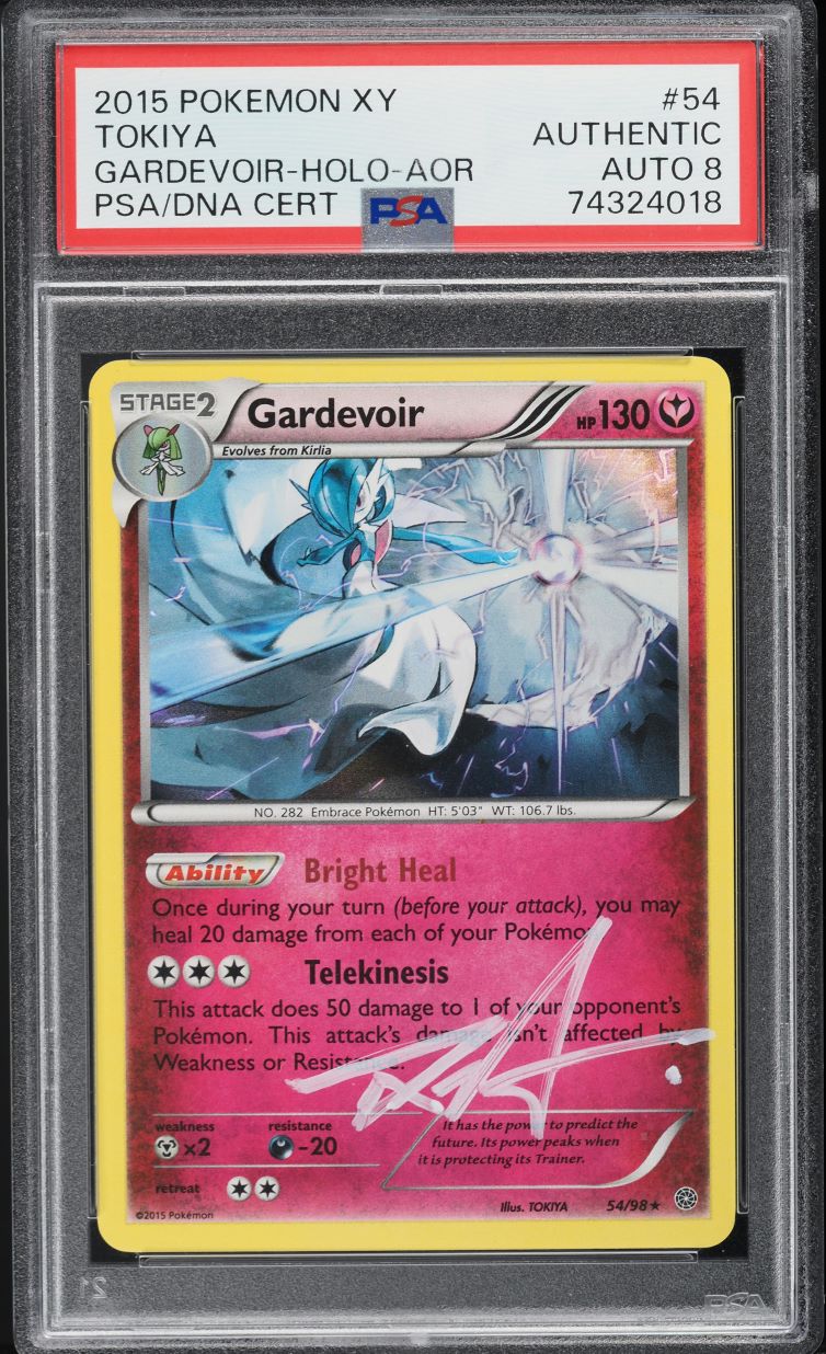 tokiya pokemon cards 2015 POKEMON XY ANCIENT ORIGINS HOLO GARDEVOIR TOKIYA AUTO DNA 8 #54 PSA AUTH