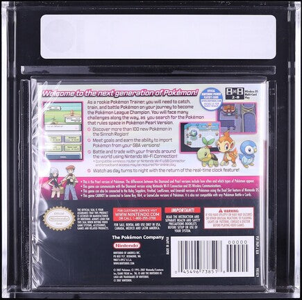2007 POKEMON PEARL VERSION NINTENDO DS VGA 85 SEALED