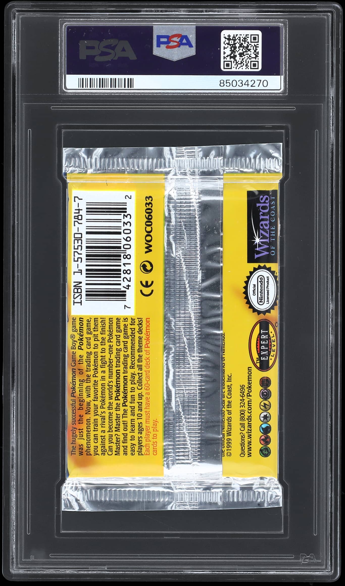 1999 POKEMON BASE SET 1ST EDITION UNLIMITED ERROR CHARIZARD BOOSTER PACK PSA 8 *POP 1*
