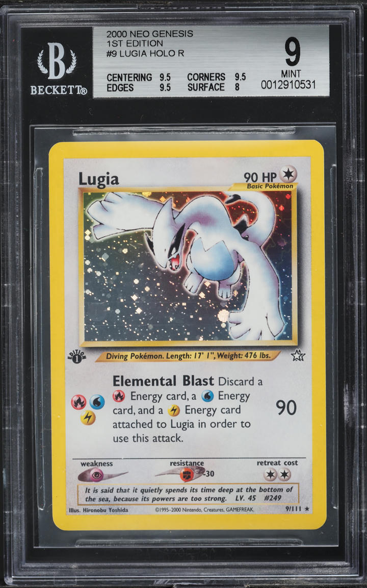 2000 POKEMON NEO GENESIS 1ST EDITION HOLO LUGIA #9 BGS 9 MINT