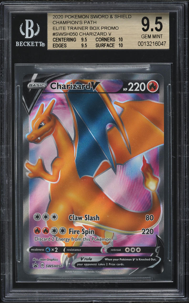 2020 POKEMON SWSH ELITE TRAINER FULL ART CHARIZARD V BGS 9.5 GEM MINT
