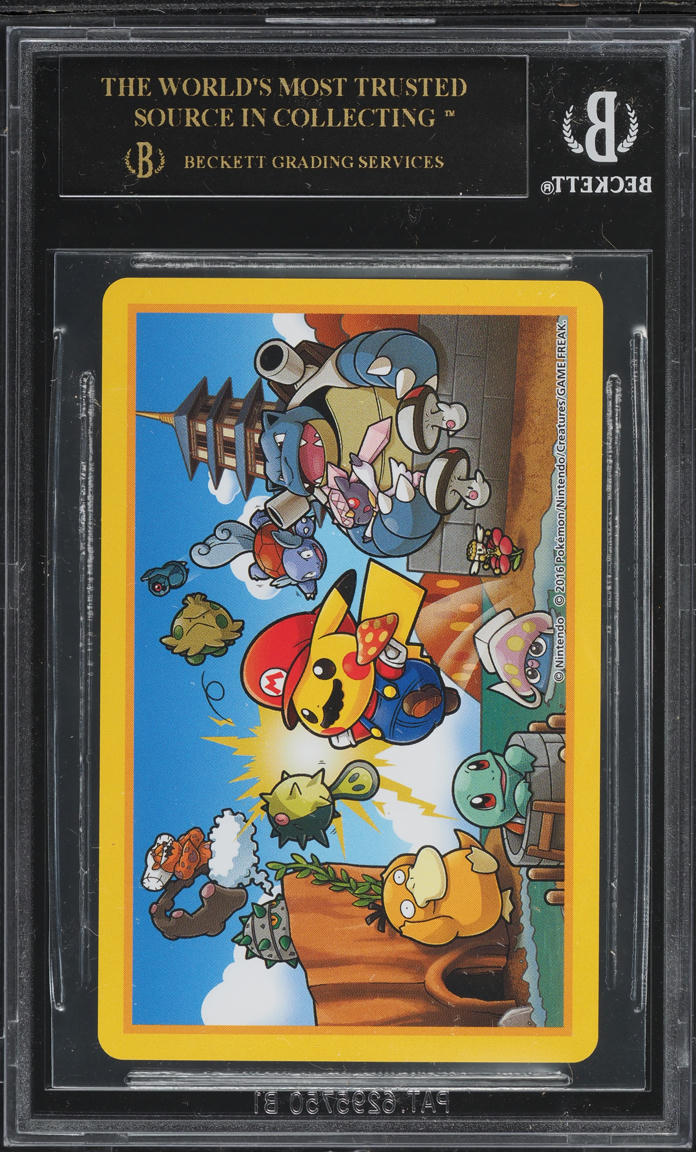 2016 POKEMON PLAYING CARDS MARIO LUIGI PIKACHU KING OF CLUBS BGS 10 BLACK LABEL