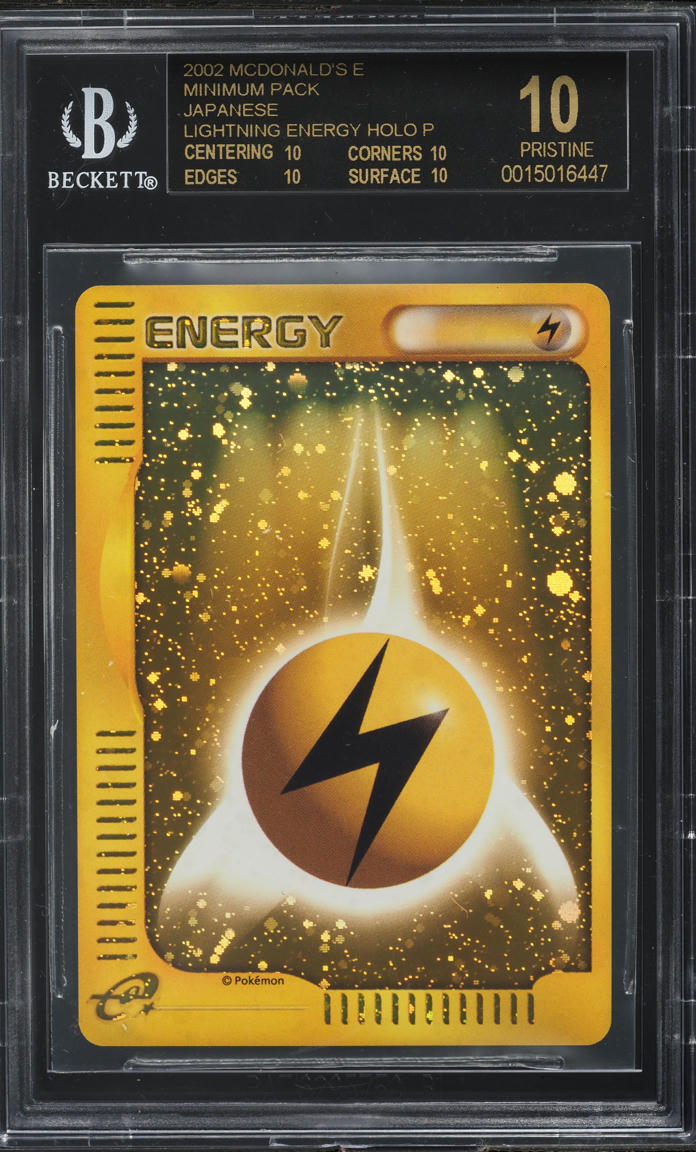 2002 POKEMON JAPANESE MCDONALD'S HOLO LIGHTNING ENERGY BGS 10 BLACK LABEL